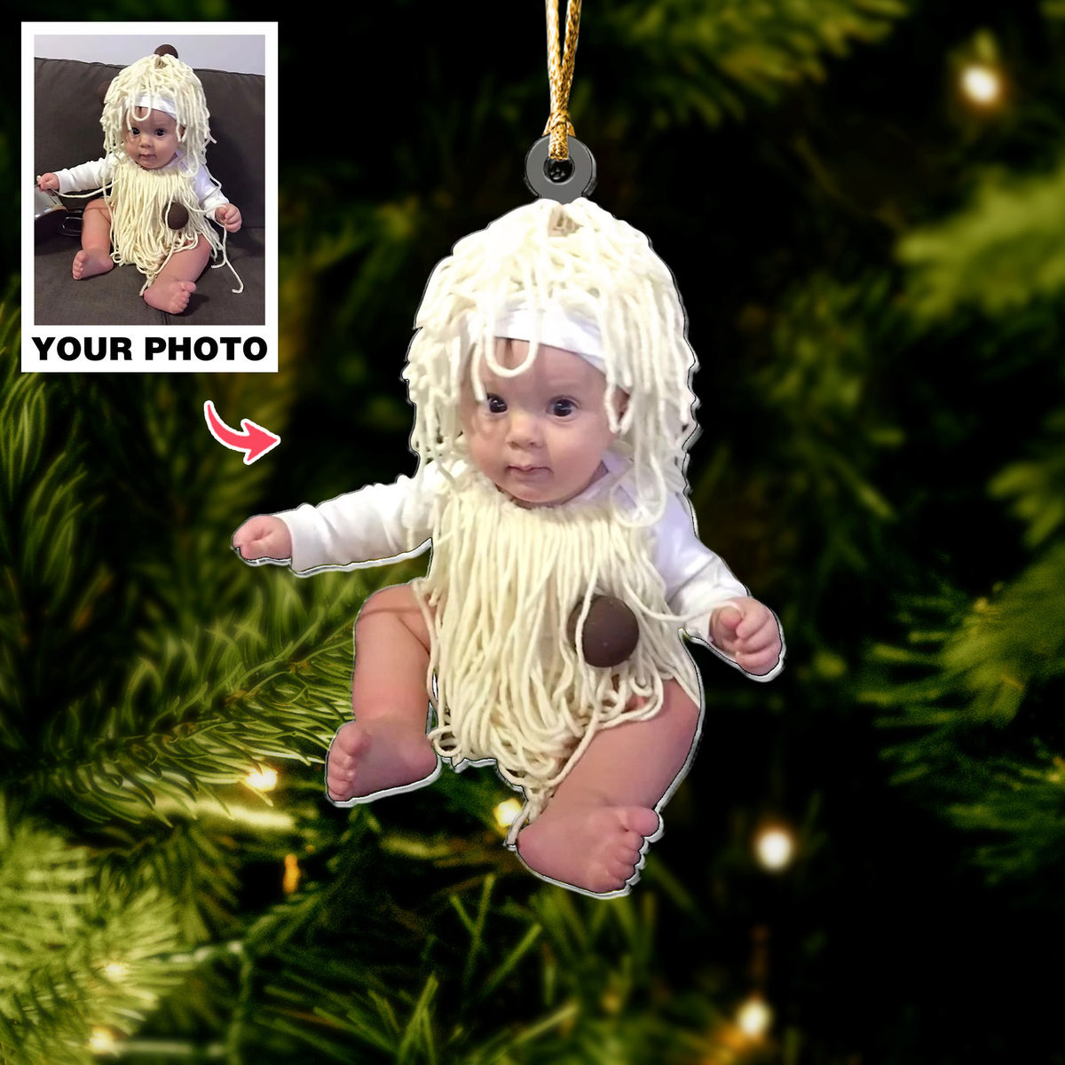 Photo Background Removal - Adorable Newborn Baby - Custom Ornament from Photo - Baby Ornament from Photo_4