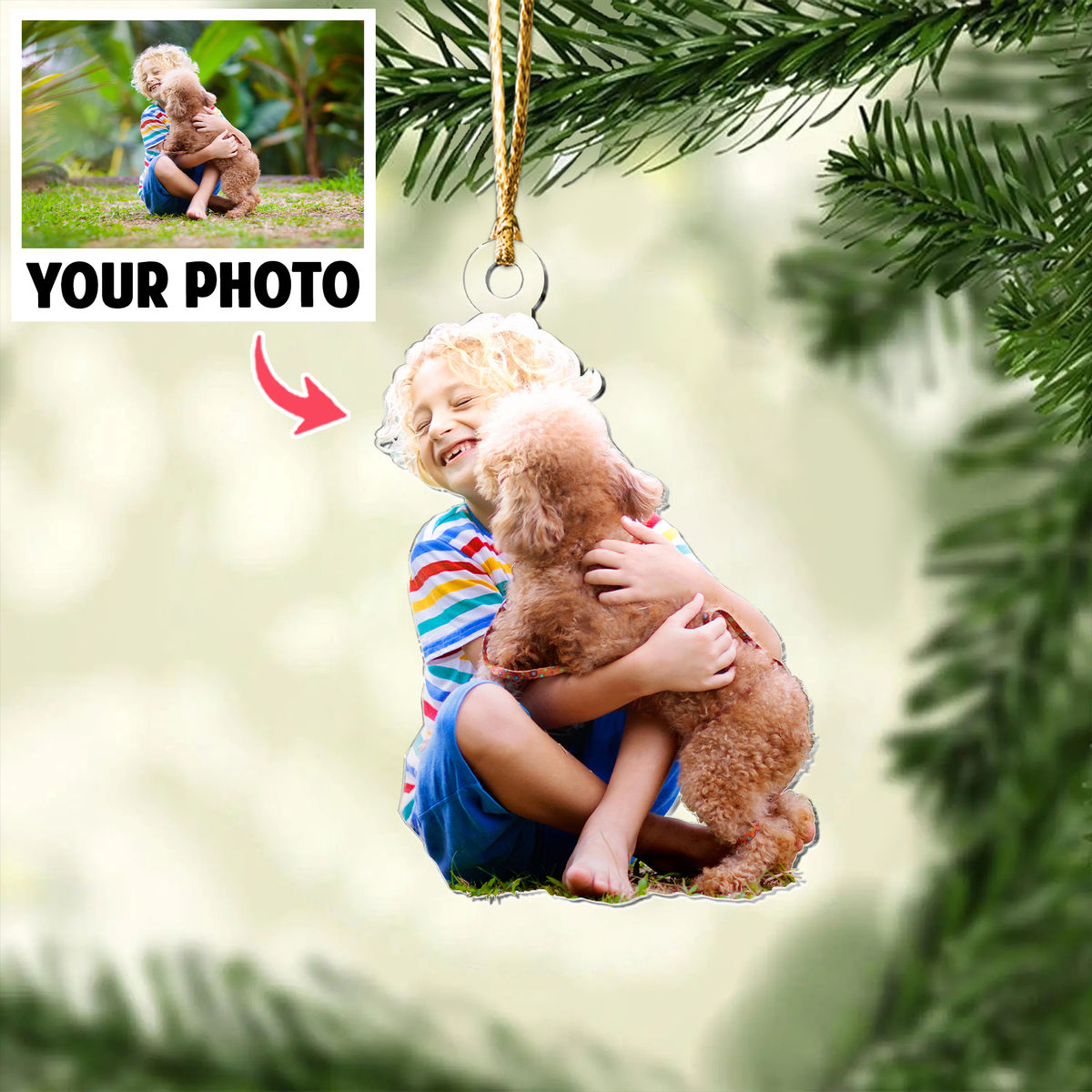 Custom Ornament from Photo - Pet and Baby Ornament from Photo - T2
