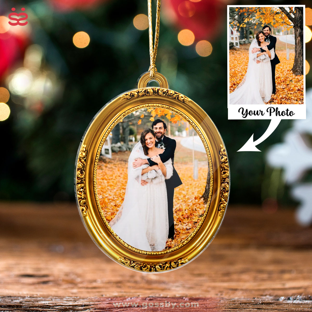 Xmas Ornament - Photo Frame Keepsake Ornament - Customized Your Photo Ornaments - Couple Photo Gifts, Christmas Gifts for Couple