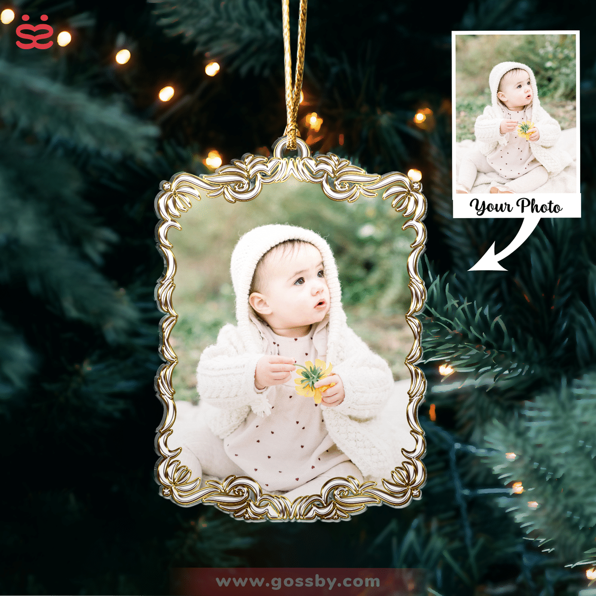 Xmas Ornament - Photo Frame Keepsake Ornament - Customized Your Photo Ornaments - Couple Photo Gifts, Christmas Gifts for Couple_1
