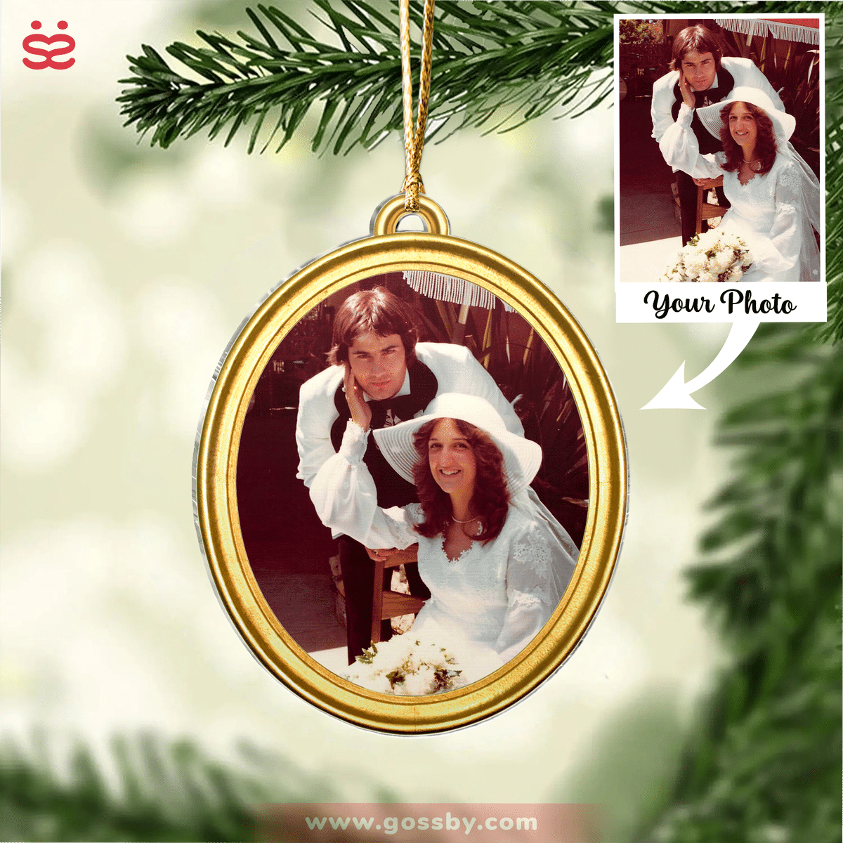 Xmas Ornament - Photo Frame Keepsake Ornament - Customized Your Photo Ornaments - Couple Photo Gifts, Christmas Gifts for Couple_2