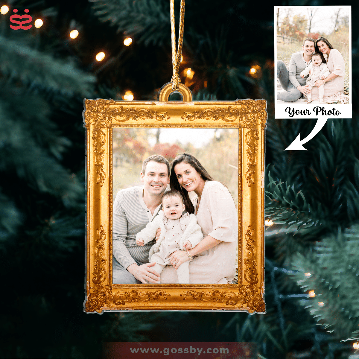 Xmas Ornament - Photo Frame Keepsake Ornament - Customized Your Photo Ornaments - Couple Photo Gifts, Christmas Gifts for Couple_3