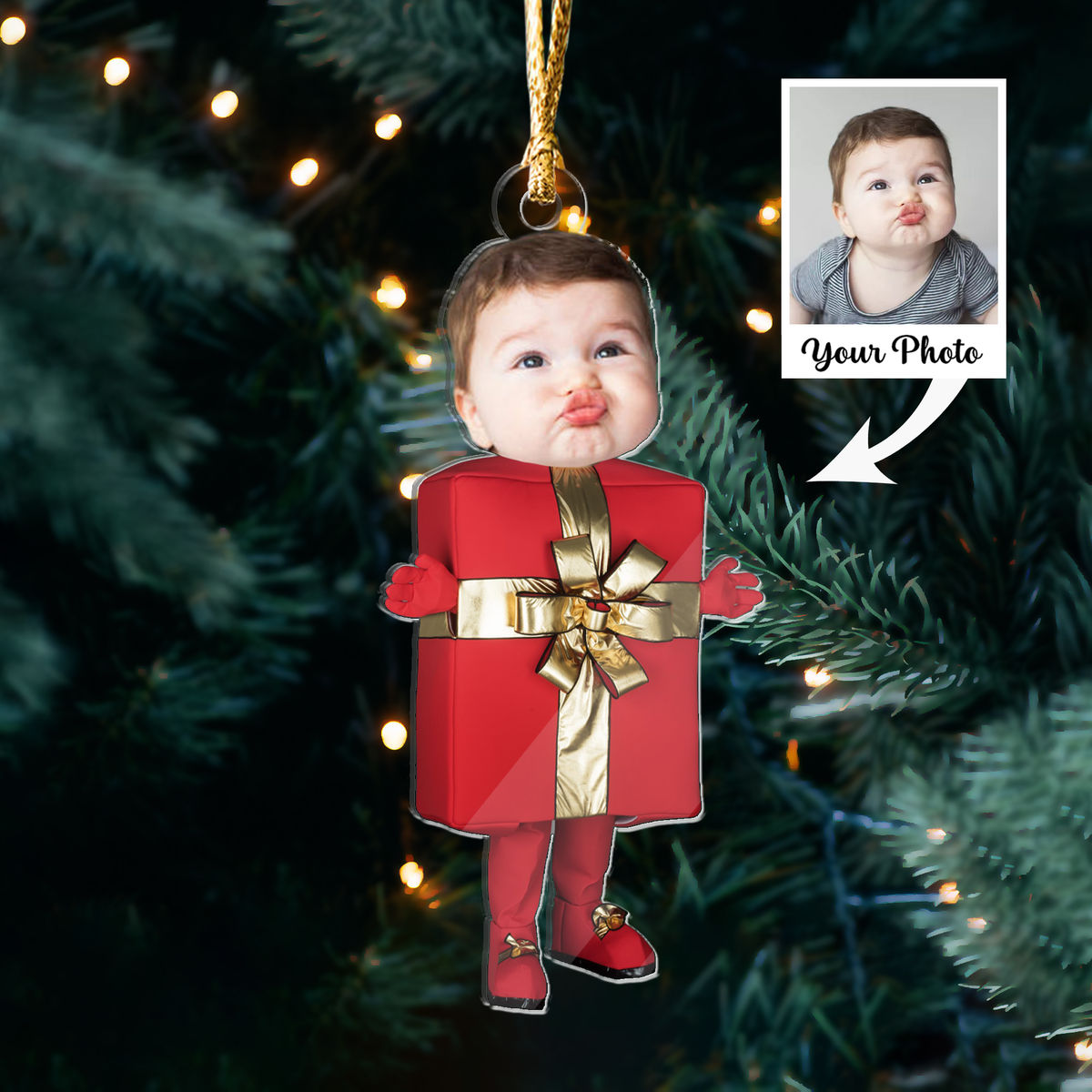 Xmas 2024 - There Is No Greater Gift Than Me  - Custom Ornament from Photo, Christmas Gifts For Family