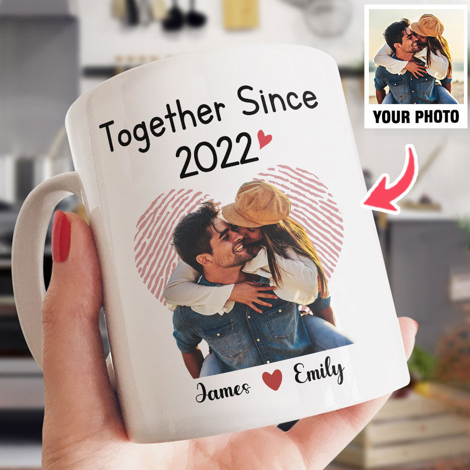 Customized Your Photo Mug - Gift For Couple - Together Since 2024 - Couple Photo Gifts, Christmas Gifts