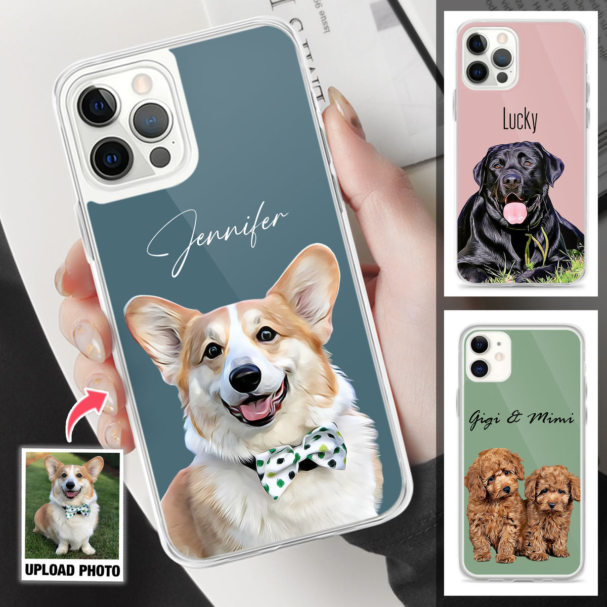 Custom Phone Case From Photo - iPhone Case - Pet Lover Gifts - Dog Portrait - Digital Oil Painting - Christmas Gifts, Custom Photo Gifts