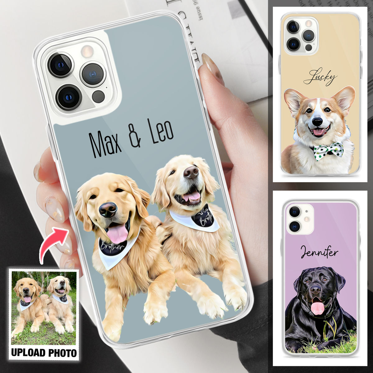iPhone Case - Dog Lover Gifts - Pet Lover Gifts - Dog Portrait - Digital Oil Painting - Custom Phone Case From Photo