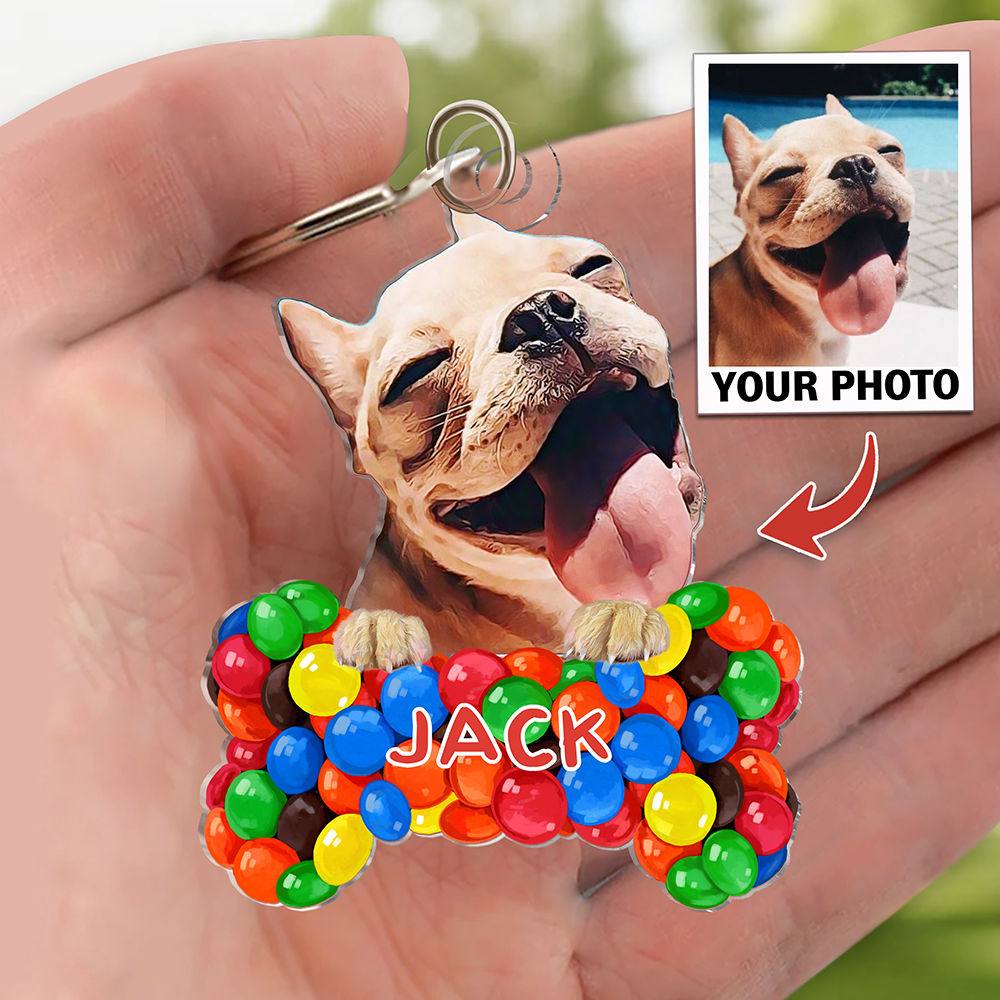 Photo Keychain - Dog Lover Gifts - Keychain Gifts - Dogs Bone Custom Ornament from Photo - Christmas Gifts_3