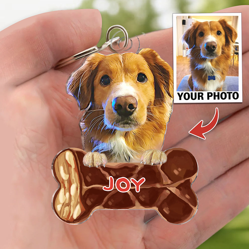 Photo Keychain - Dog Lover Gifts - Keychain Gifts - Dogs Bone Custom Ornament from Photo - Christmas Gifts_2