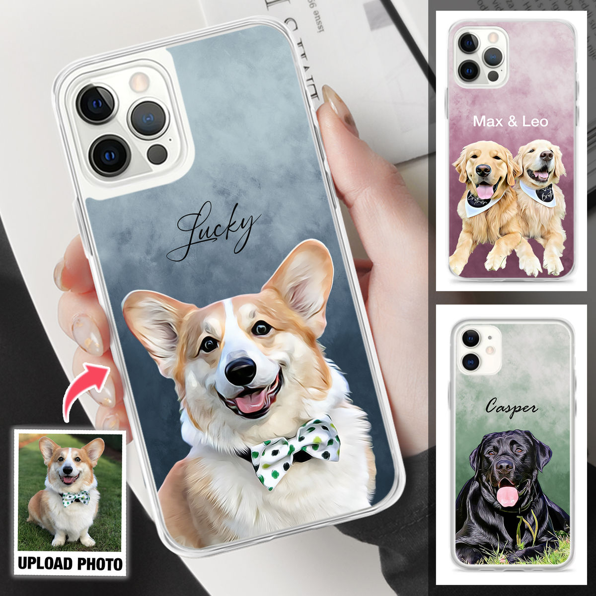 iPhone Case - Pet Lover Gifts - Dog Portrait - Digital Oil Painting (v2)