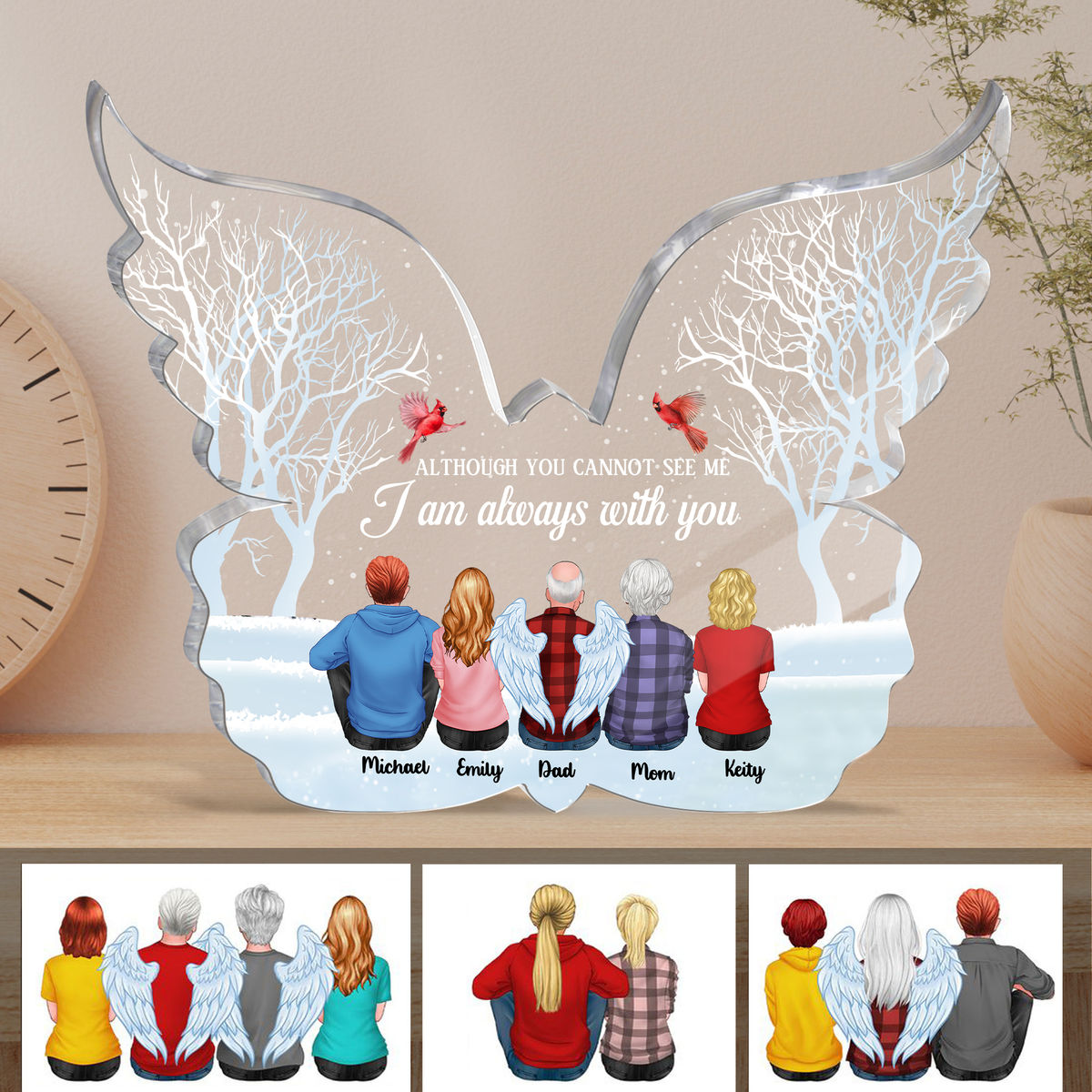 Transparent Plaque - Family Memorial - Although you cannot see me I am always with you - Memorial Gifts_1