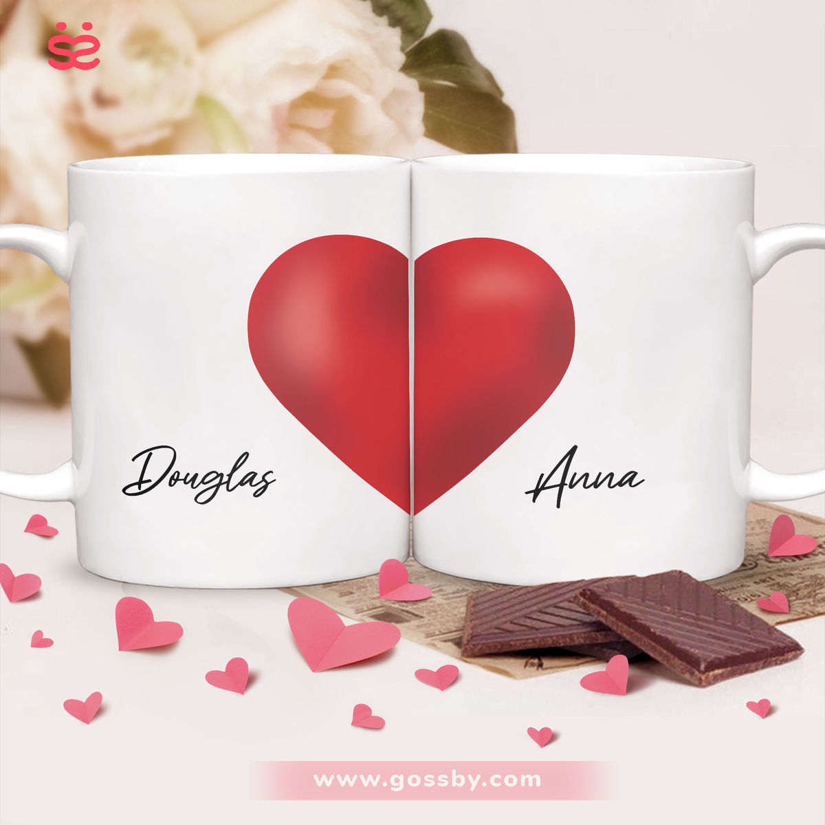 Couple Matching Mugs - Custom Name - Valentines's Day Best Gift_2