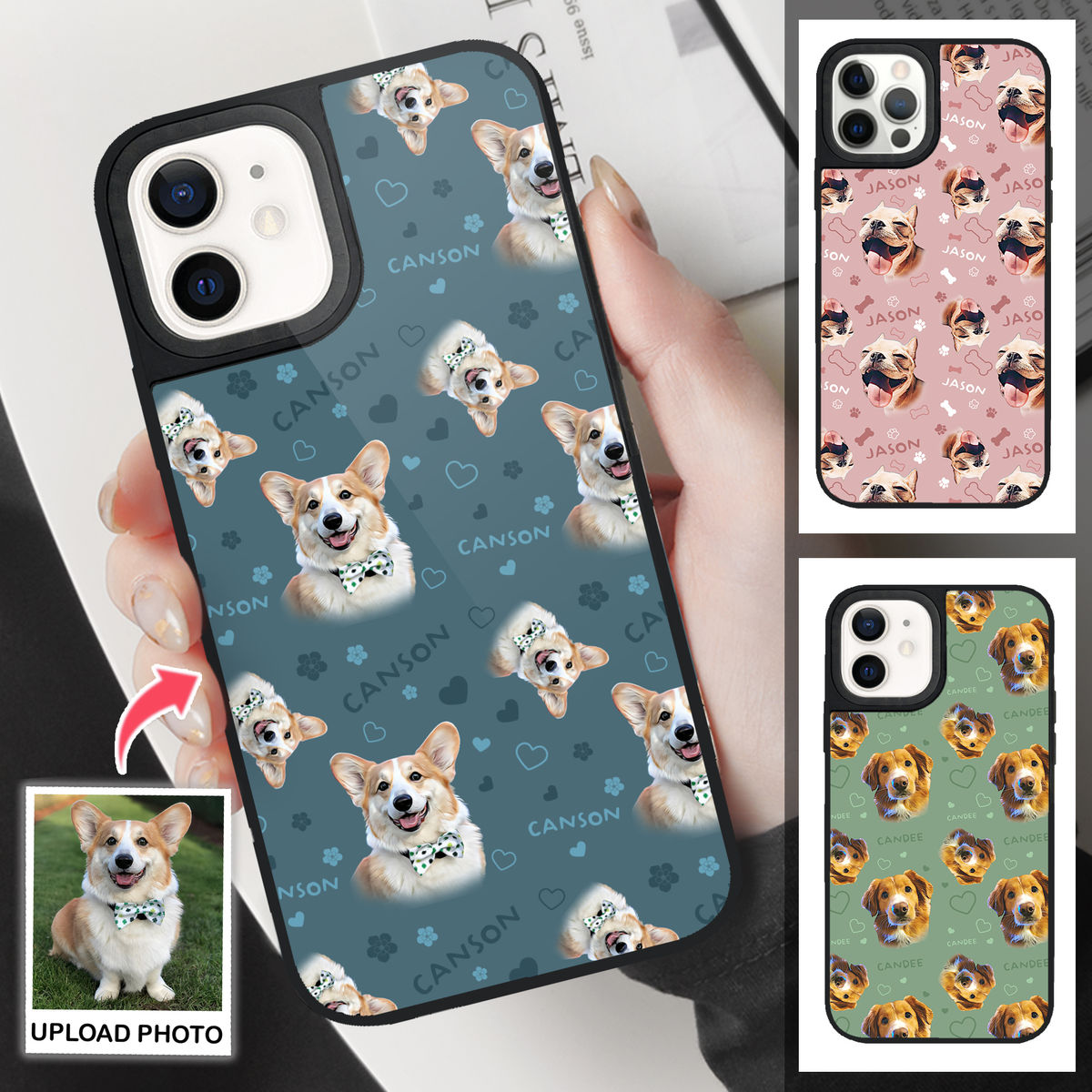 Custom Phone Case From Photo - iPhone Case - Pet Lover Gifts - Dog Portrait Pattern - Digital Oil Painting  (B)