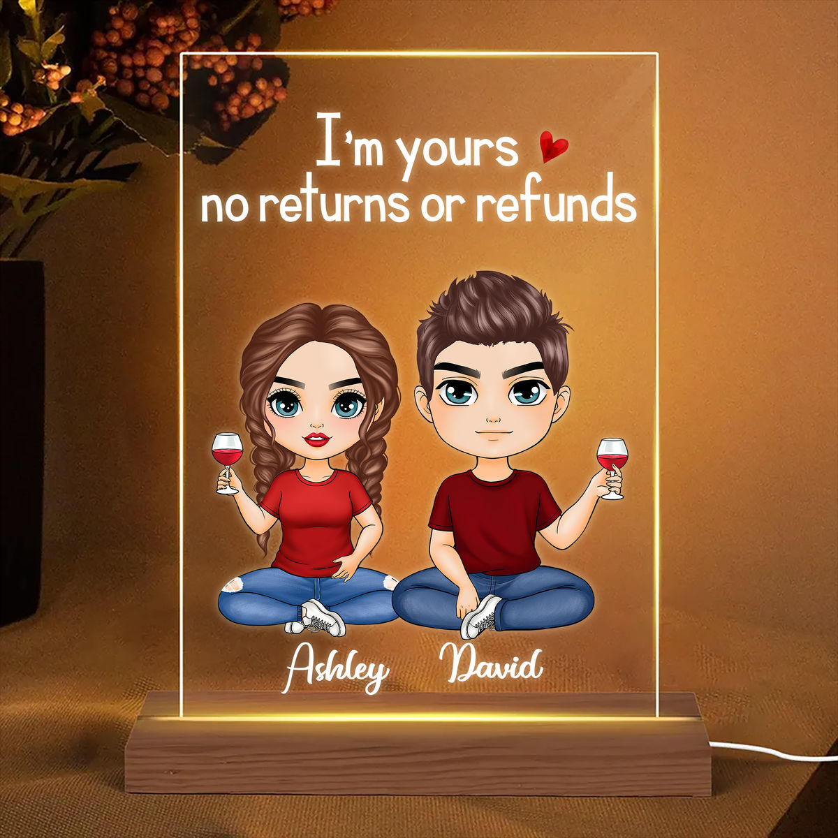 Valentine Gift for Sweetheart - Together Since - Personalized 3D LED Light Wooden Base - Wedding Gifts  Anniversary Gifts Valentine Gifts Engagement Gifts For Couples_3