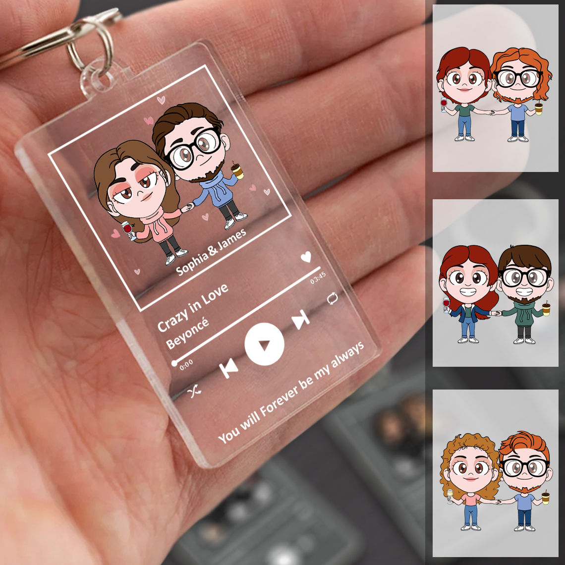 Personalized Song Keychain - Couple (22837)