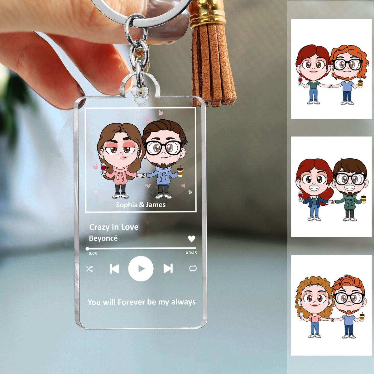 Couple - Personalized Song Keychain - Couple (22837)_1