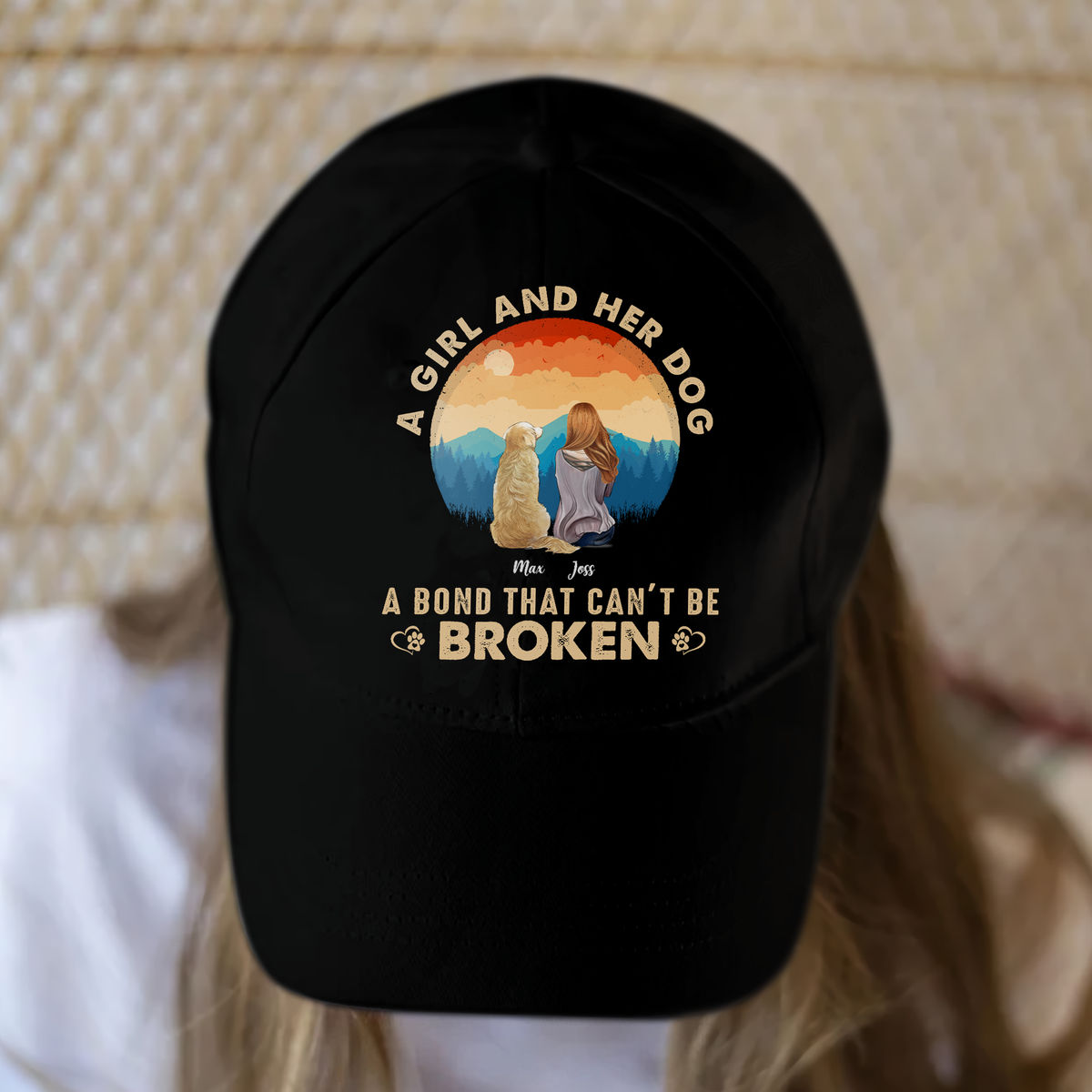 Personalized Cap - Dog Lover Cap - A Girl and her Dog A Bond that can't be  Broken (36749)