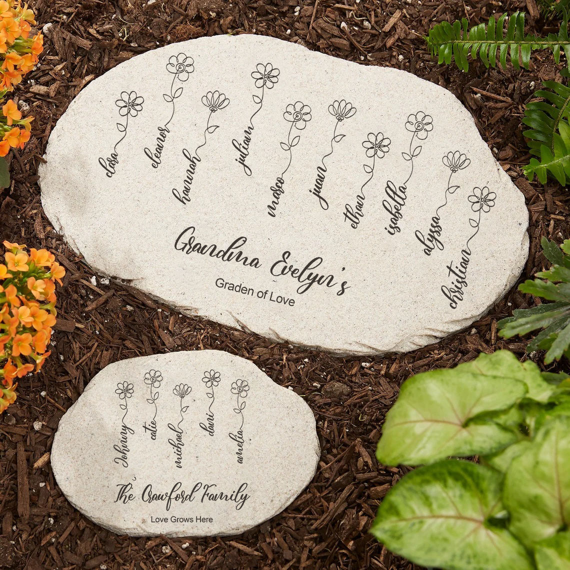 Mother's Day New Listing 2023 - Gardening - Garden Of Love Personalized Round Garden Stone