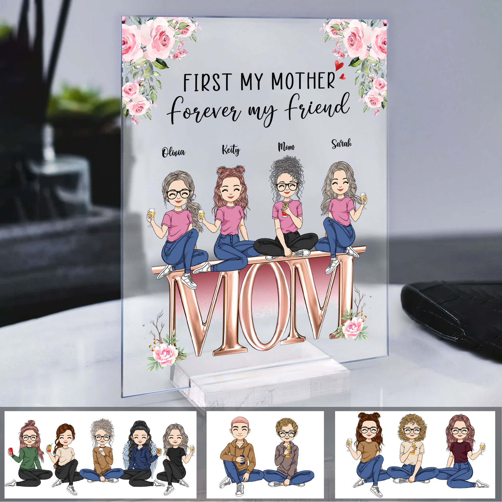 Mother & Children - First my mother Forever my friend - Transparent Plaque