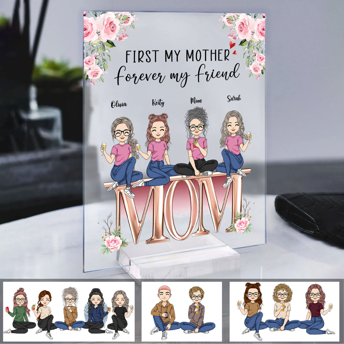 Mother & Children - First my mother Forever my friend - Transparent Plaque