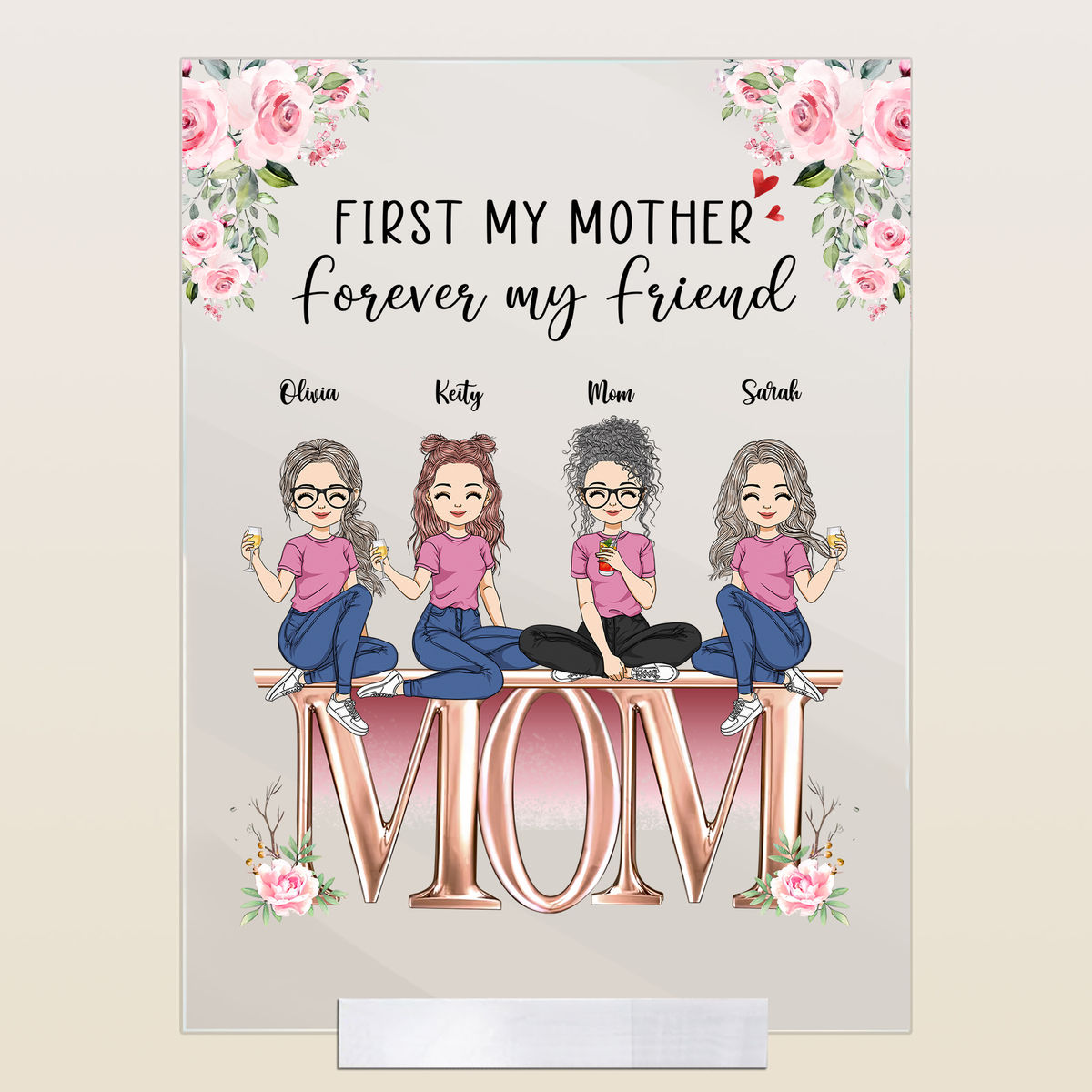 Mother & Children - First my mother Forever my friend - Transparent Plaque_2