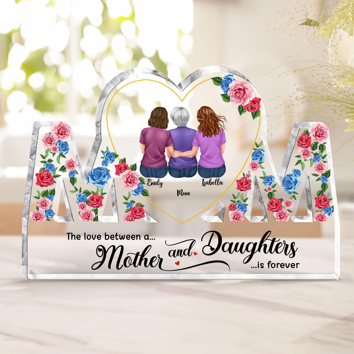 Gifts for Mom - Mother and Daughters forever linked together - Mother's Day Gifts, Birthday Gifts for Mom_4