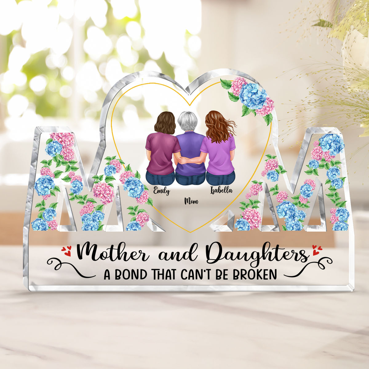 Gifts for Mom - Mother and Daughters forever linked together - Mother's Day Gifts, Birthday Gifts for Mom_2