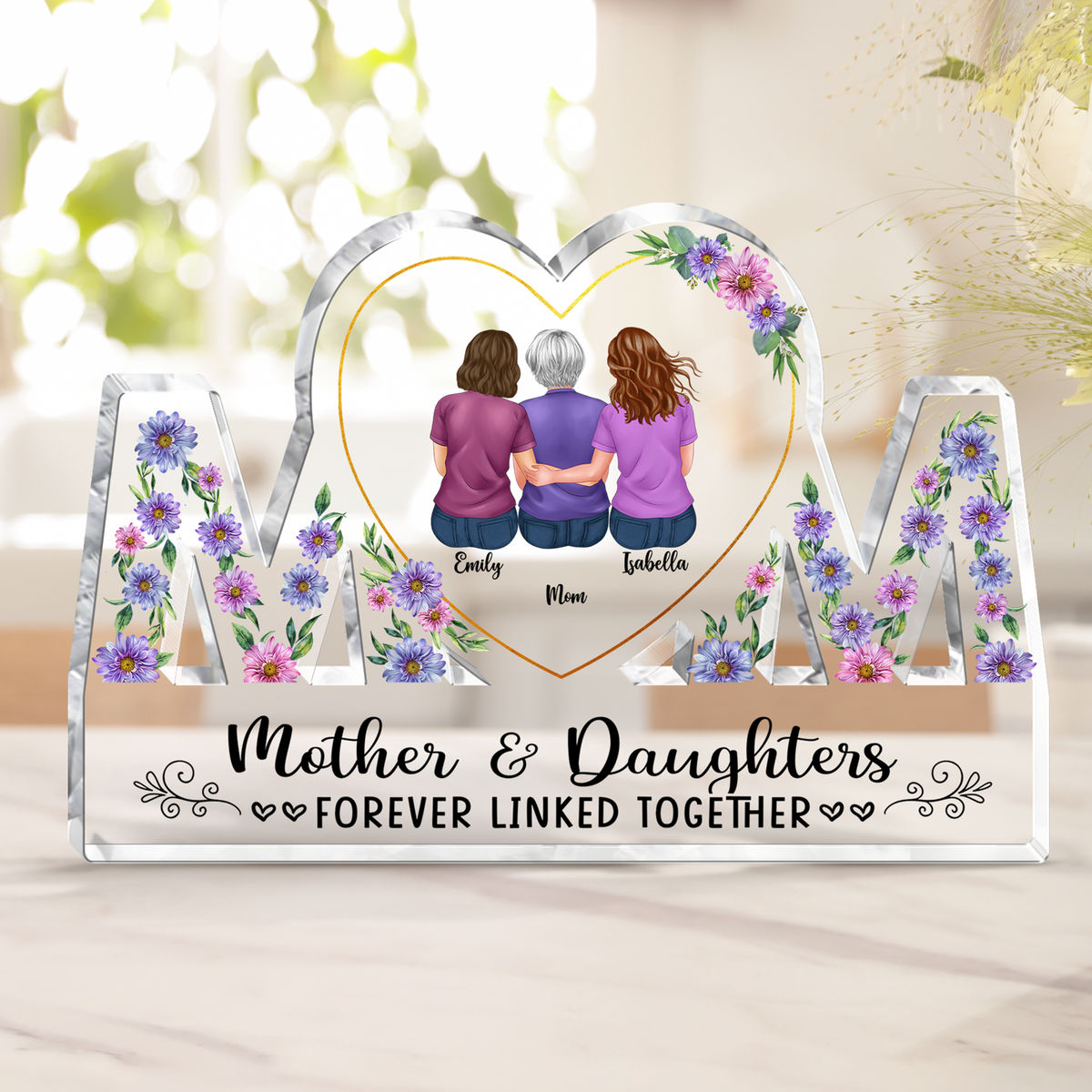 Mother and Daughters forever linked together - Mother's Day Gifts, Birthday Gifts for Mom