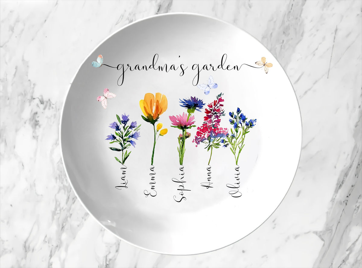 Mother's Day 2024 - Gardeners - Custom Grandma's Garden Plate With Grandkids Names_1