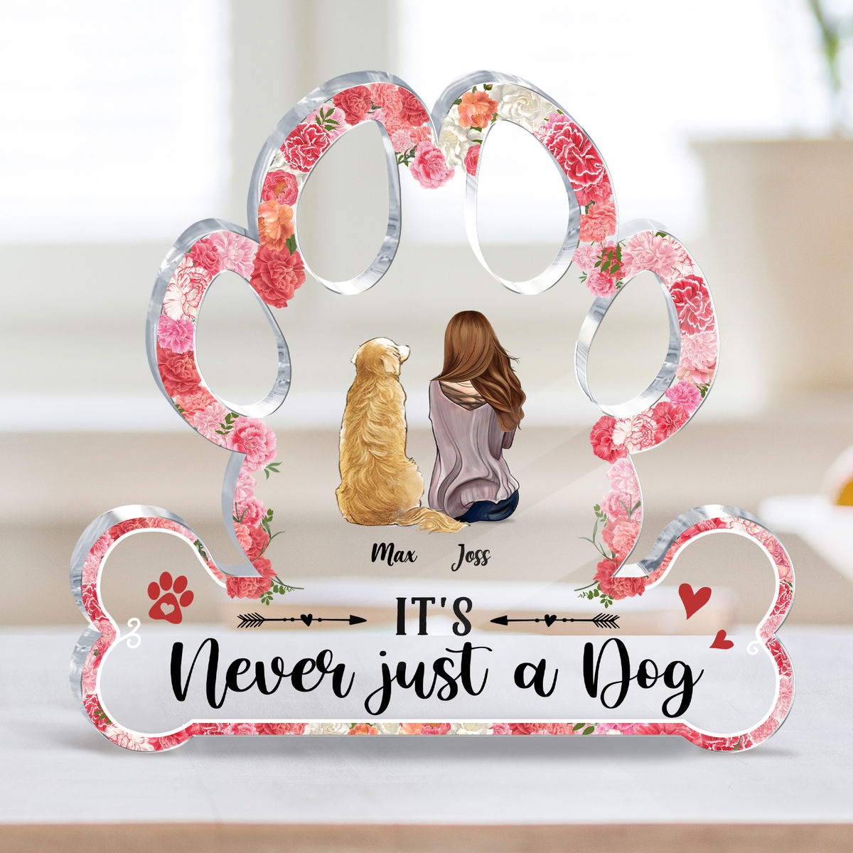 Transparent Plaque - It's never just a dog - Dog Lover_1