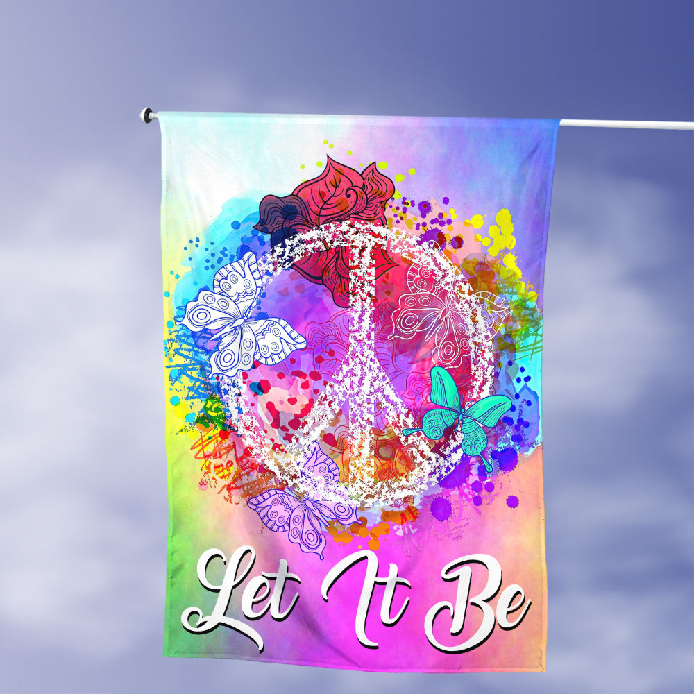 Peace Love Hippie - Peace Soul Flag Hippie Peace Flag Hippie Style Flag Hippie Let It Be Garden Flag Hippie Soul House Flag 24521_3