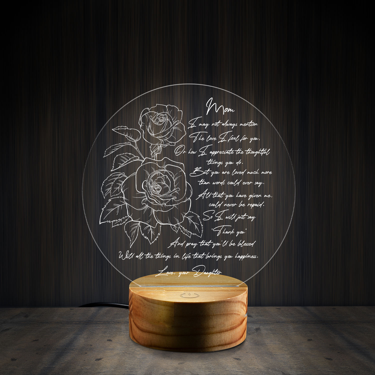 A Mother’s Love Is The Greatest Gift - Family  Personalized Custom Shaped 3D LED Light - Mother's Day, Gift For Mom main image 1