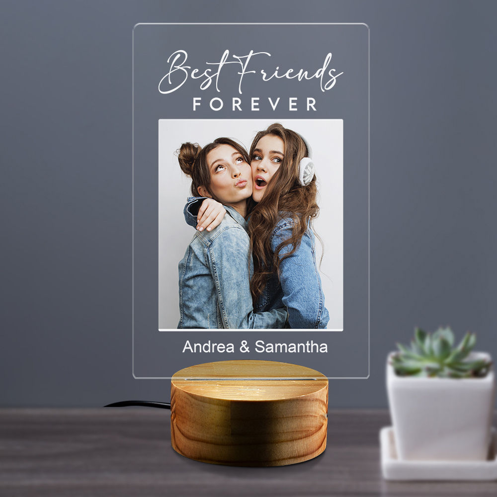 Best Friends Gifts - Personalized Besties Night Light Photos Best