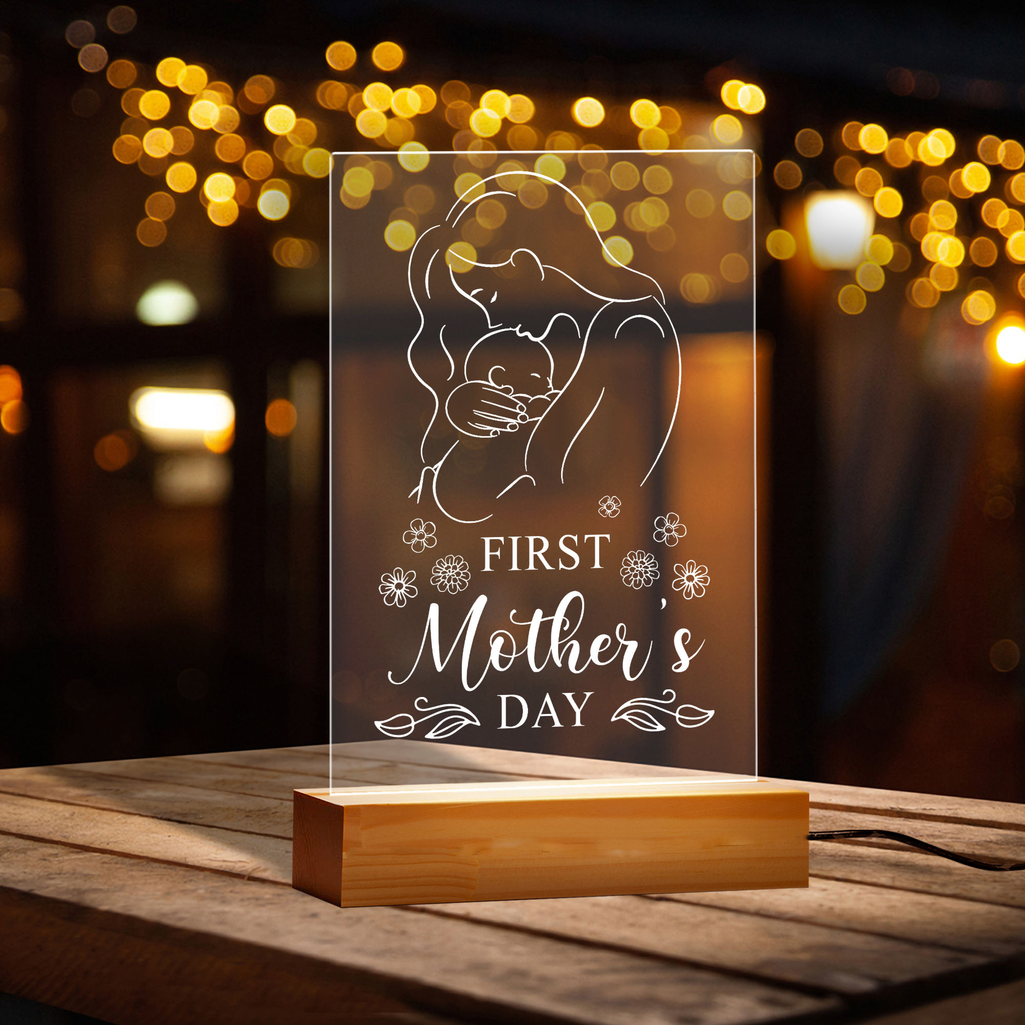 Happy Mother's Day To The Best Dog Mom Personalized 3D LED Light