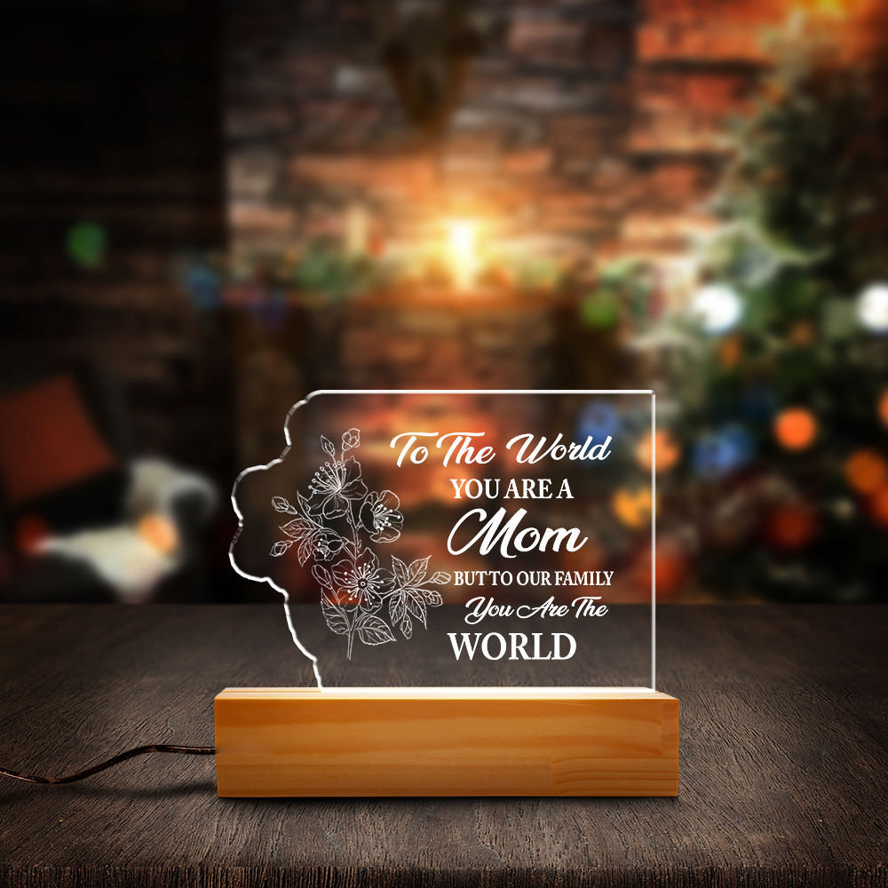 Mother's Day 2023 - To The World You Are A Mom Happy Mother's Day Night Light Lamp Gift For Mother From Children Mother's Day Gift From Kids 25750