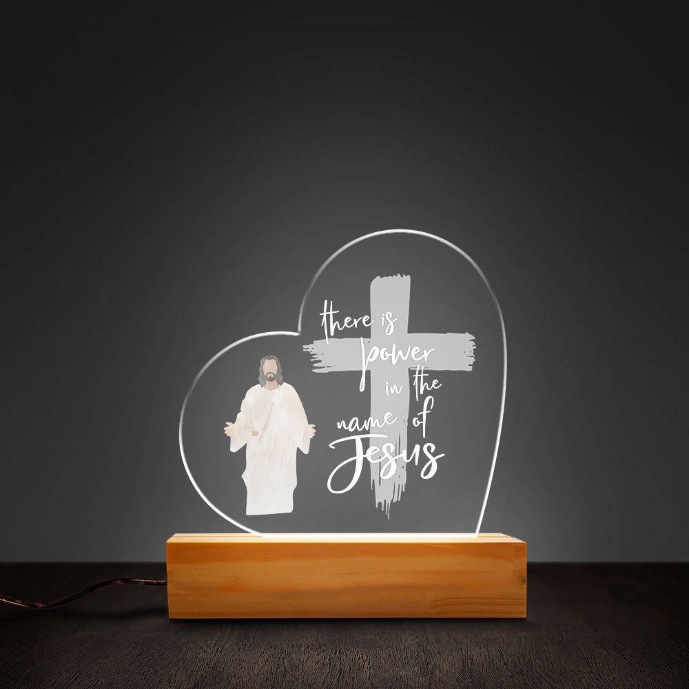 Jesus Night Light - Christian Night Light Jesus Bible Gift Inspirational Heart Sign for Christmas Religious Gifts Favorite Bible Gift Christian 25776