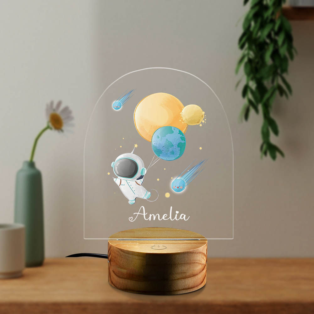 Mother's Day Gift - Personalized Astronaut Night Light Kid Room Decor Astronaut in Space Astronaut Moon Light Space Lamp Astronomy gifts 26597