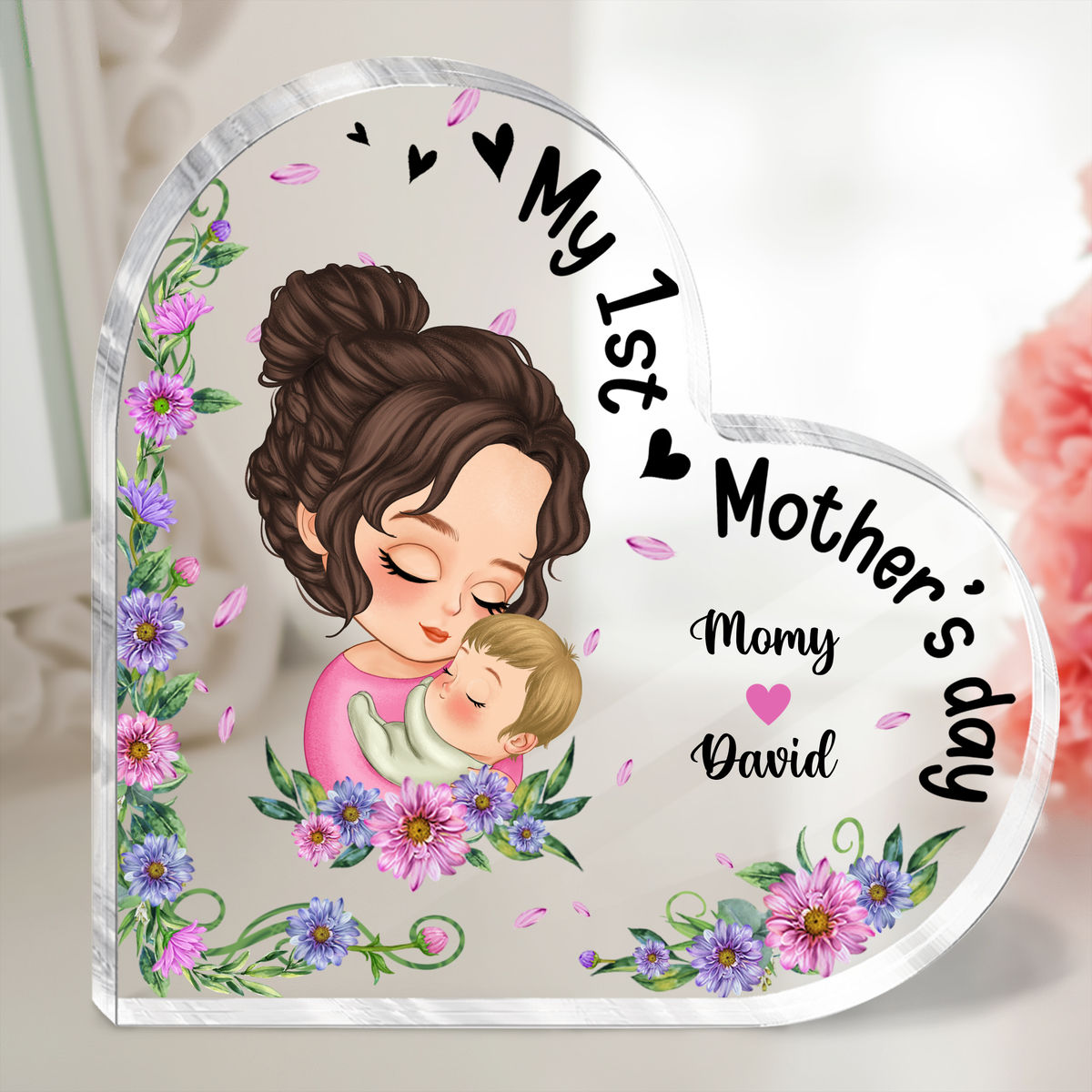 Heart Transparent Plaque - My 1st Mother's day (26646)