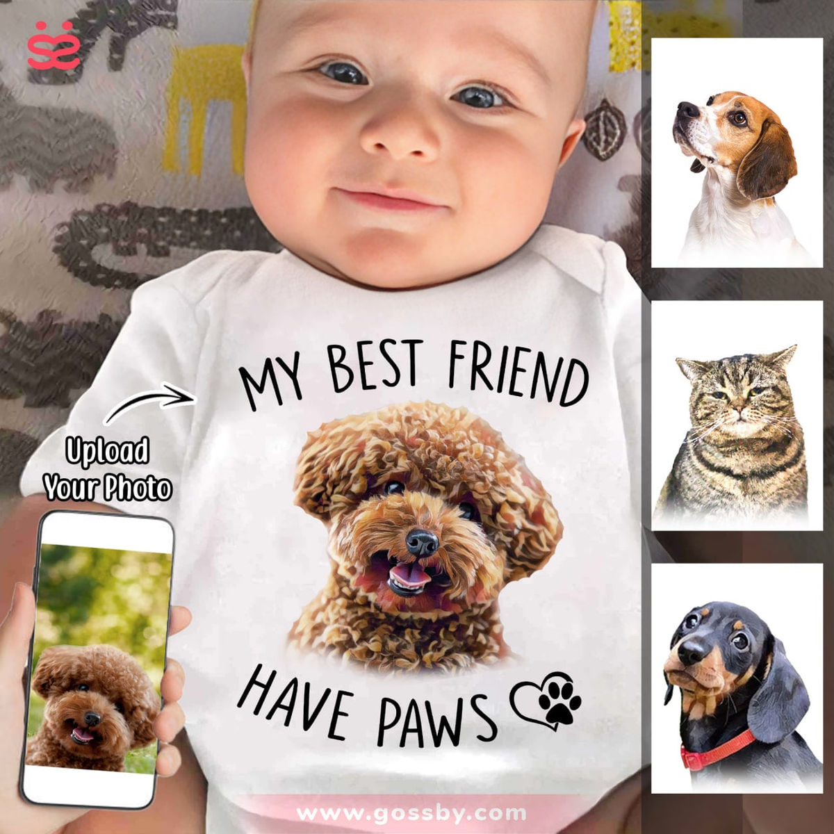 Custom Baby Onesies - My Best Friend Have Paws