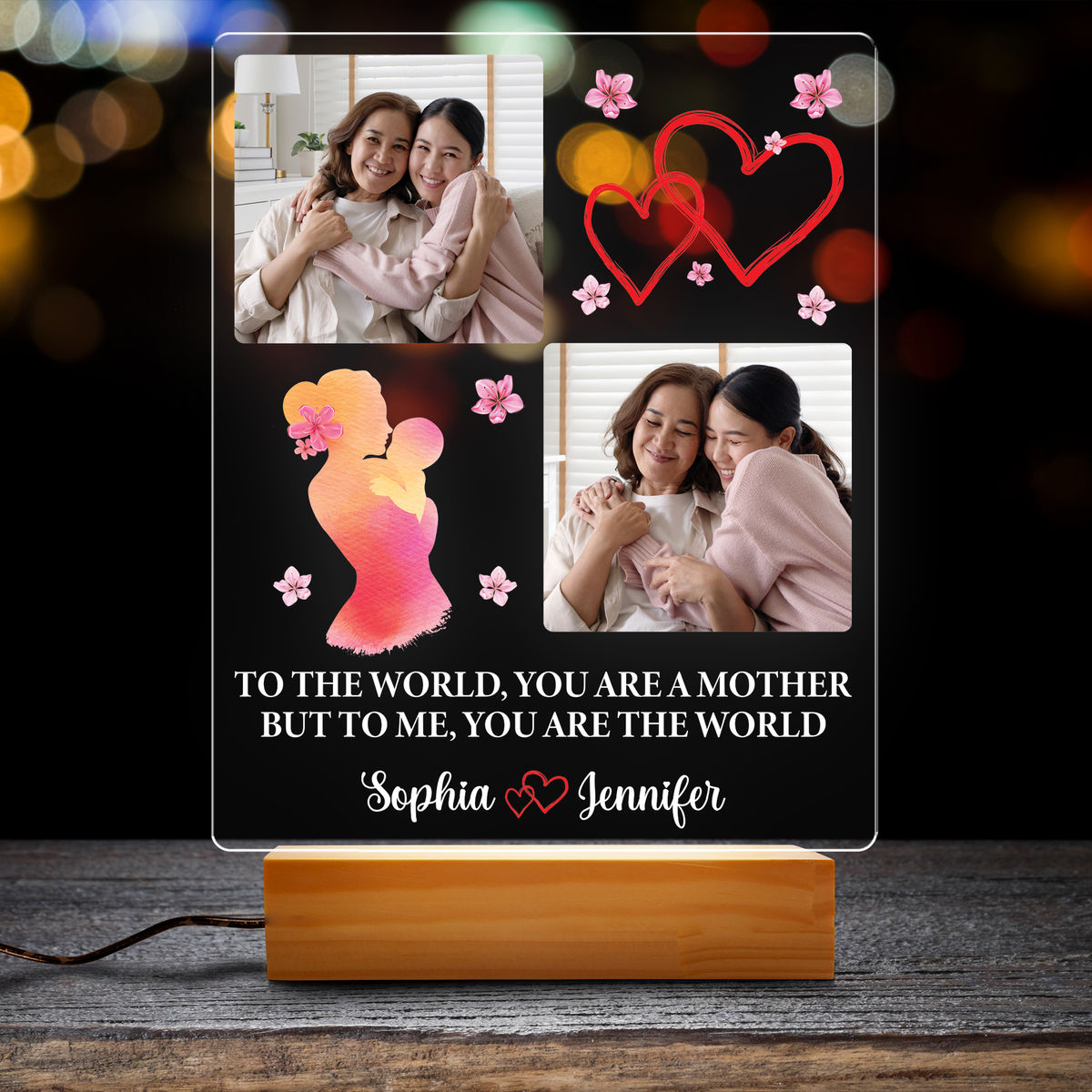 Mother's Day 2023 - Personalized To The World You Are A Mother But To Me You Are The World Night Light Mother's Day Gift Mommy Birthday Gift Mother-in-law Gift Stepmom Bonus Mom Gift