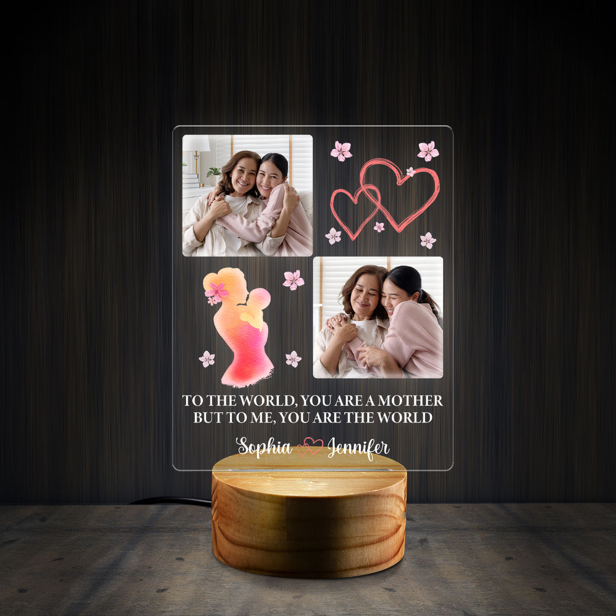 Mother's Day 2023 - Personalized To The World You Are A Mother But To Me You Are The World Night Light Mother's Day Gift Mommy Birthday Gift Mother-in-law Gift Stepmom Bonus Mom Gift_1