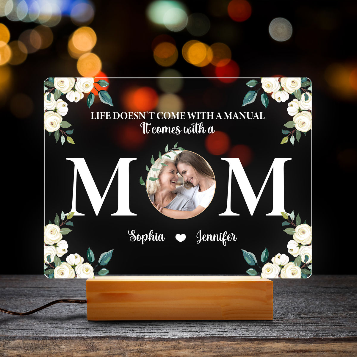 Mother's Day 2023 - Personalized Life Doesn't Come With A Manual It Comes With A Mom Night Light Mother's Day Gift Mommy Birthday Gift Mother-in-law Gift Stepmom Bonus Mom Gift_2