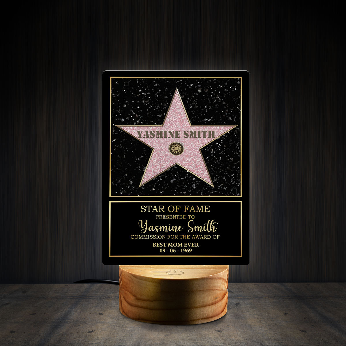 Personalized Night Light - Personalized Hollywood Star Night Light Star Of Frame Night Light Hollywood Walk Of Fame Night Light Best Birthday Gift