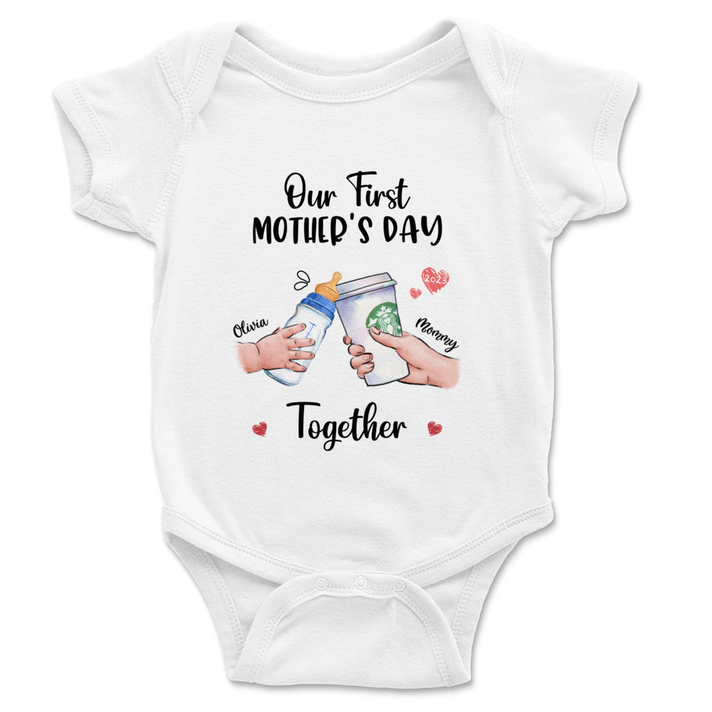 First Mothers Day Cheers Matching Mom and Baby Boy Shirt Set