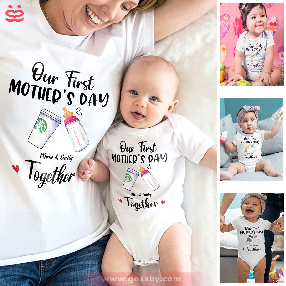 First Mother's Day - Our First Mother's Day Matching Outfit (Onesie and TShirt Set) - Baby Shower Gift