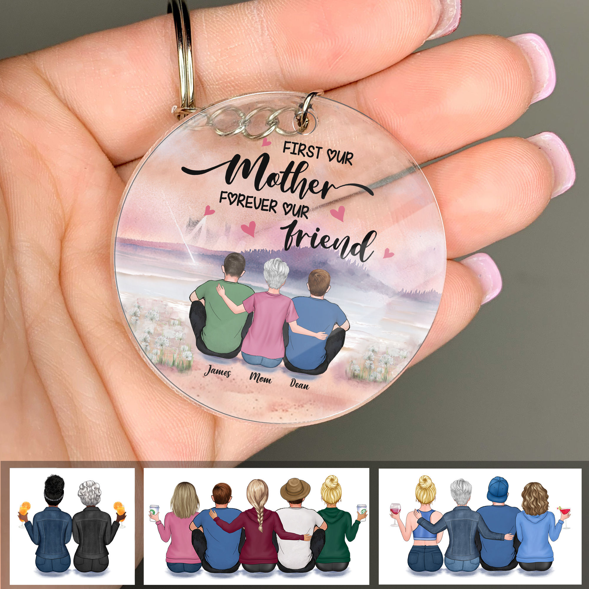 Acrylic Key Tag - Boy Mom