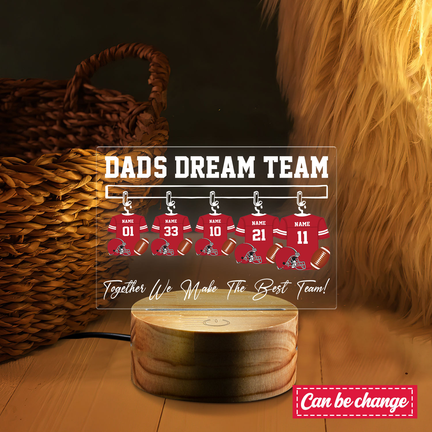 Night Light Personalized Dad's Dream Team Night Light Father's Day