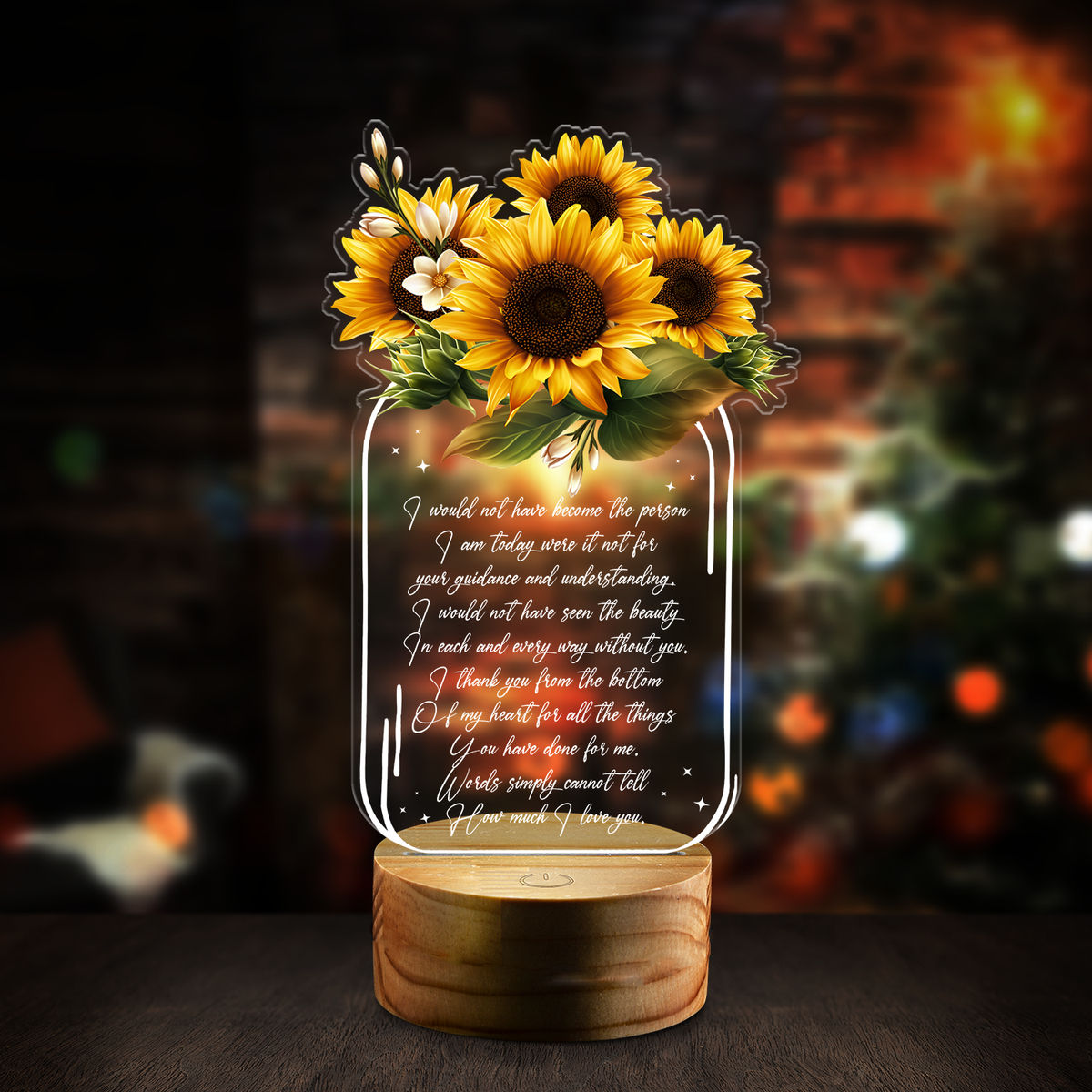 Night Light - Personalized Mom Sunflower Night Light Mother's Day Gift Mommy Birthday Gift Mother-in-law Gift Stepmom Bonus Mom Gift 28241