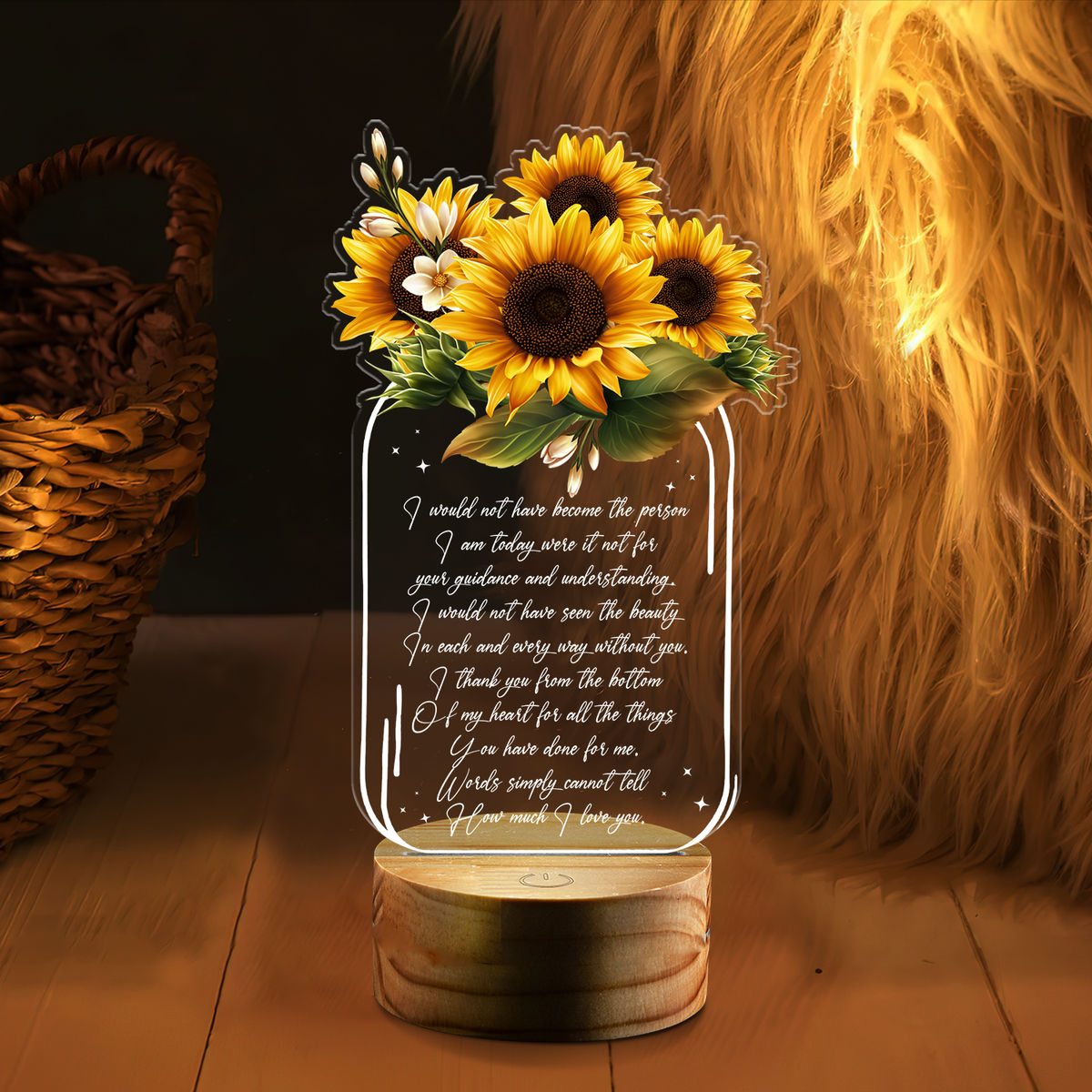 Night Light - Personalized Mom Sunflower Night Light Mother's Day Gift Mommy Birthday Gift Mother-in-law Gift Stepmom Bonus Mom Gift 28241_1