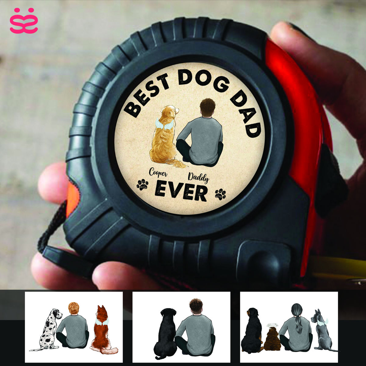 Personalized Tape Measure - Best Dog DAD ever - Father's Day Gift