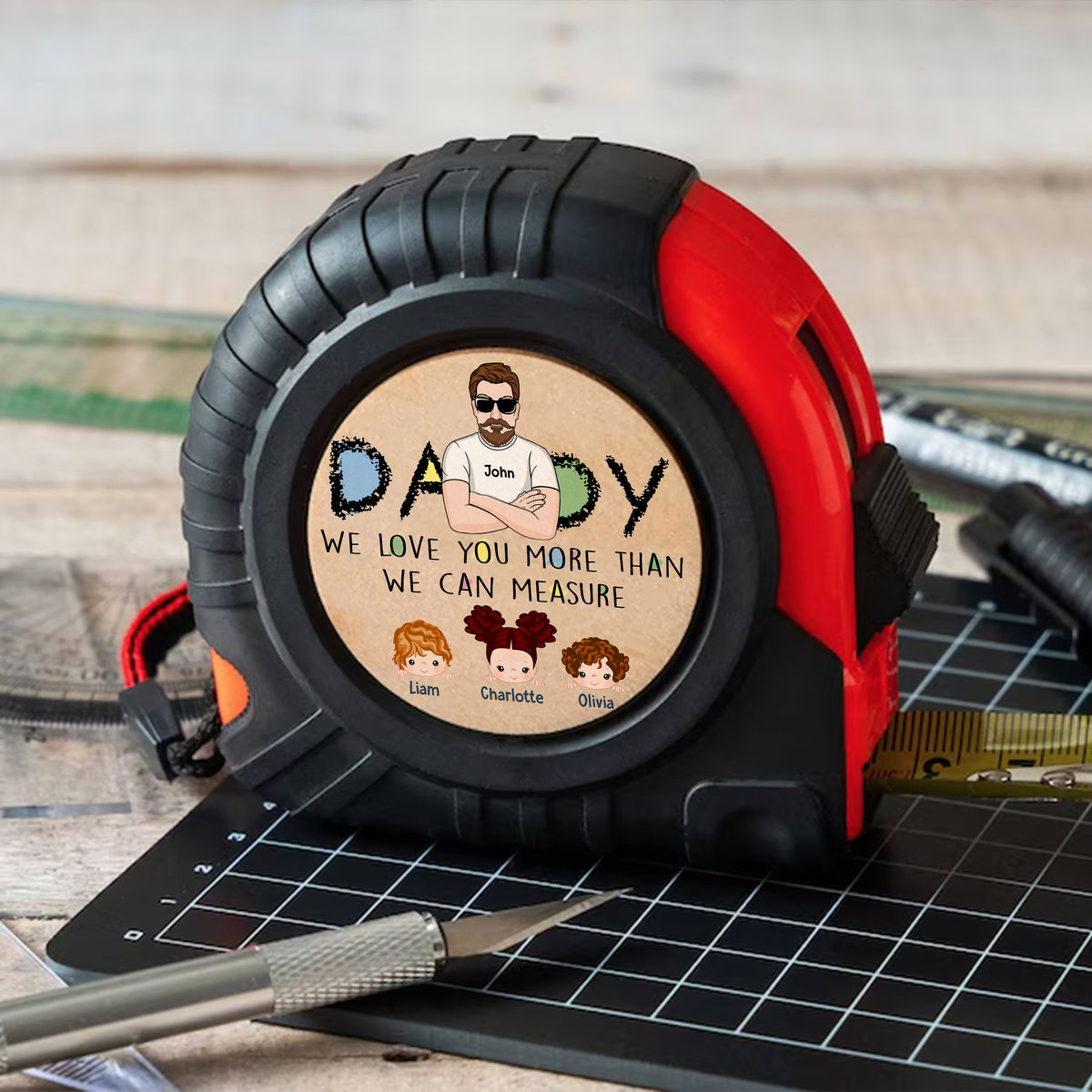 Personalized Tape Measure - Daddy - We love you more than we can measure_2